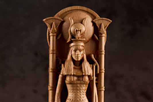 Oak Hathor Egyptian Statue