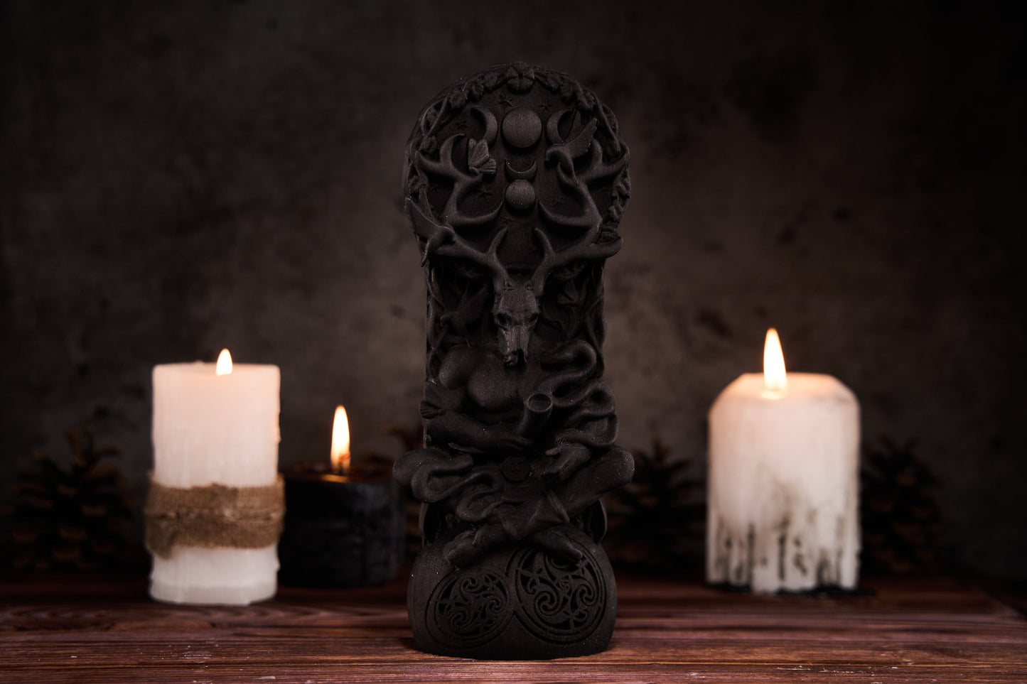 Oak Cernunnos Black Celtic statue
