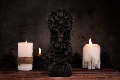 Oak Cernunnos Black Celtic statue