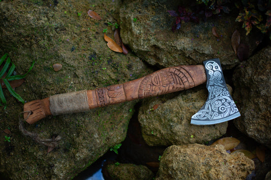 Engraved Viking axe - Raven, 7 days delivery