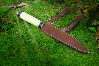 Bone handle large seax knife, 7 days delivery guarantee