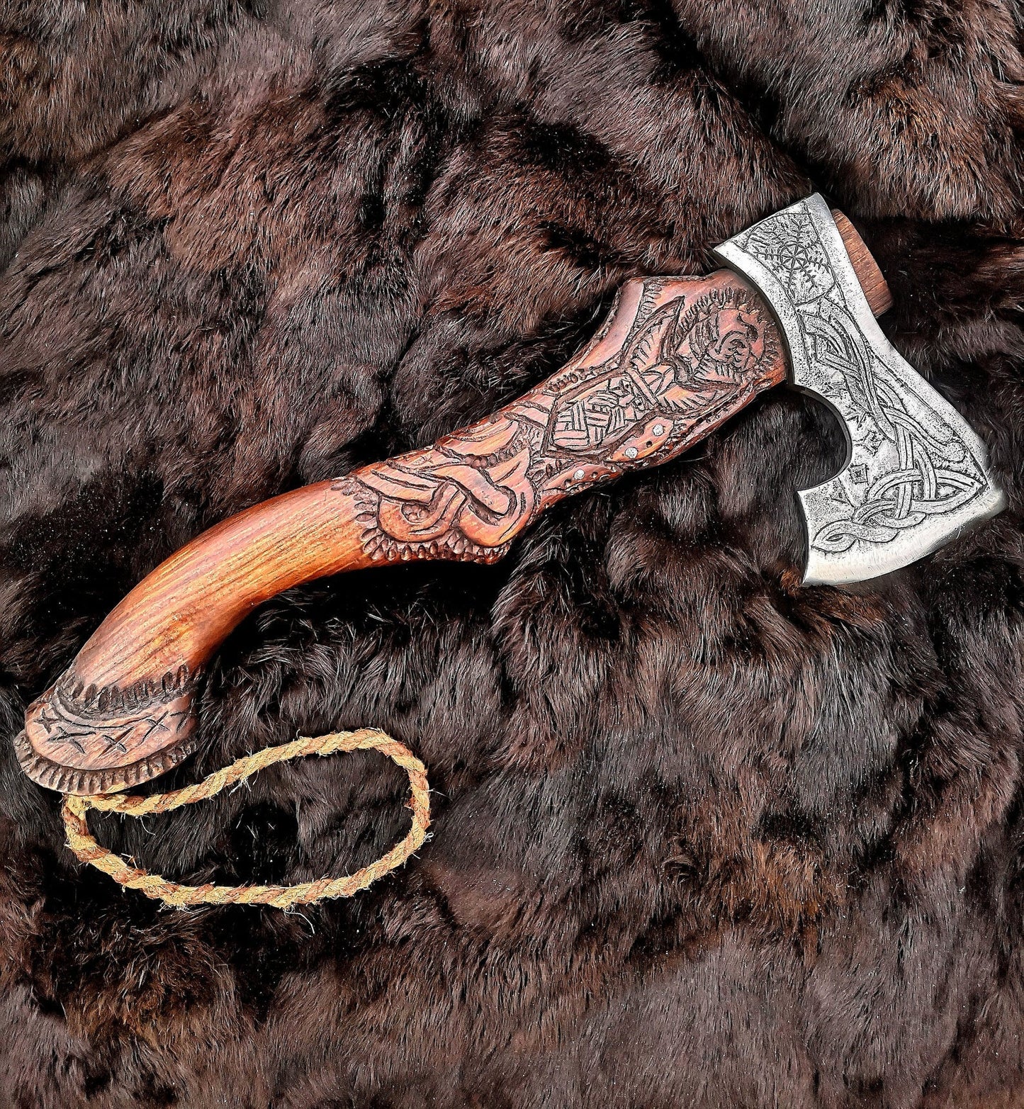 Engraved viking axe