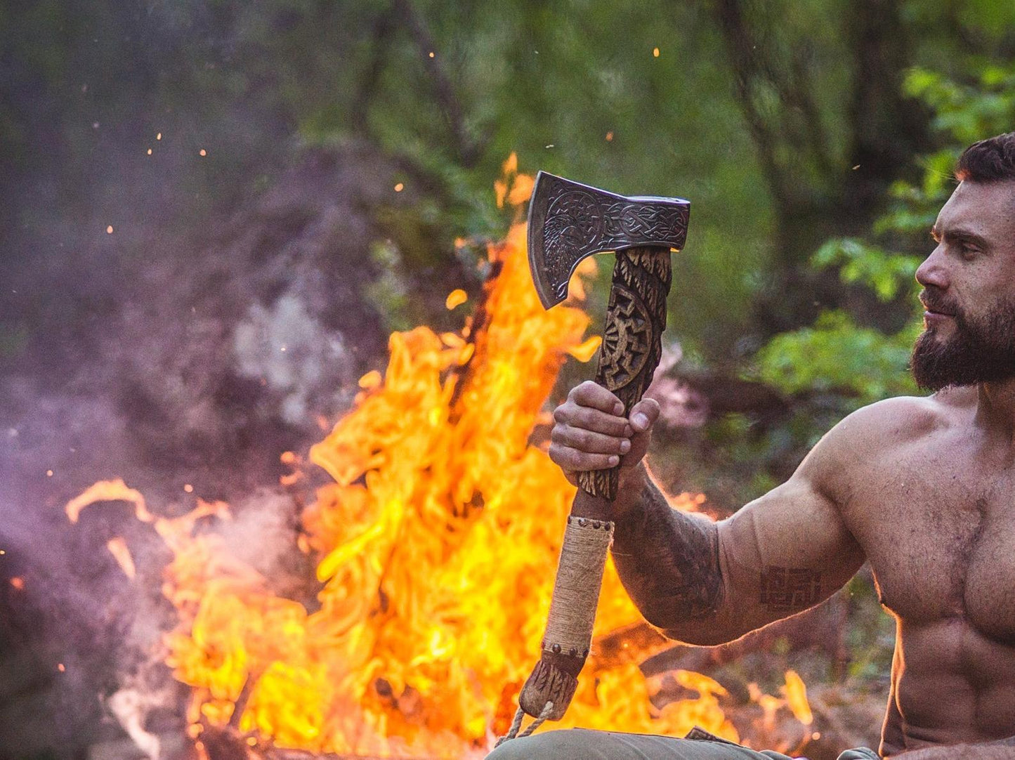 Engraved viking axe