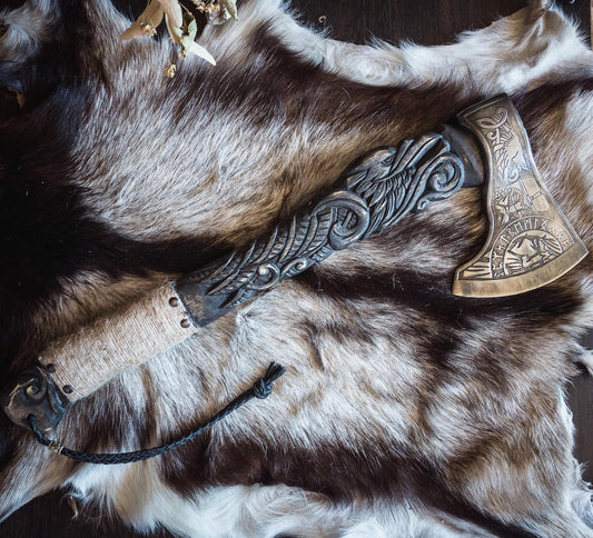 Engraved viking axe