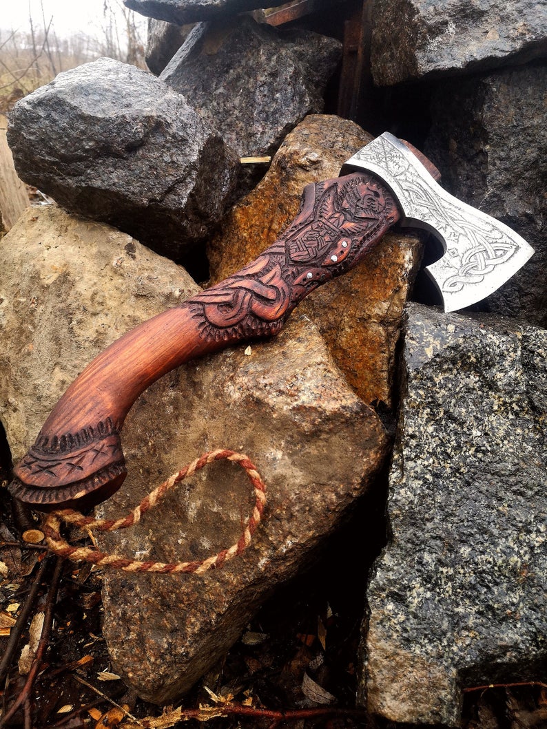 Engraved viking axe