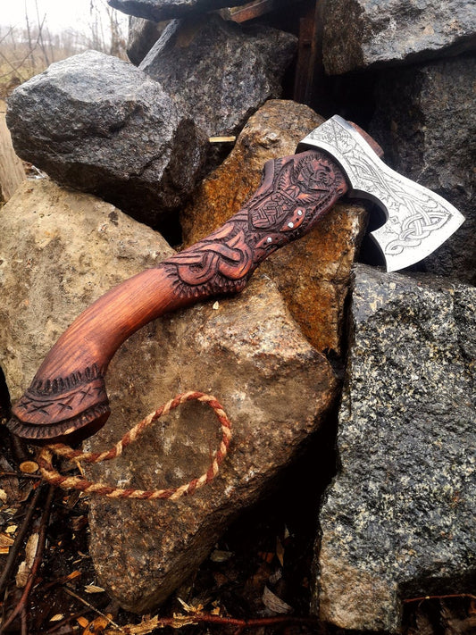 Engraved viking axe