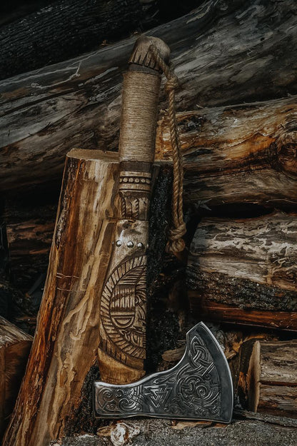 Engraved viking axe