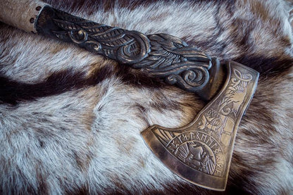 Engraved viking axe