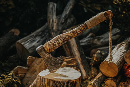 Engraved viking axe