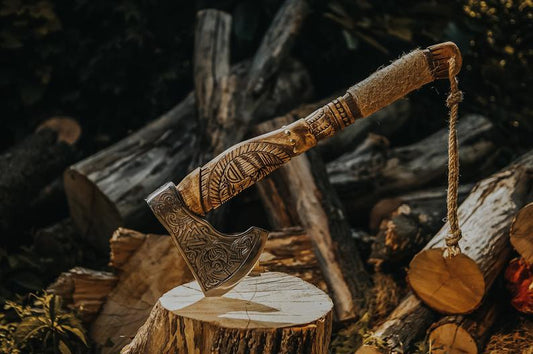 Engraved viking axe
