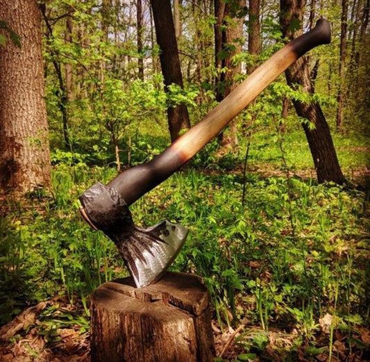 Large hand forged axe