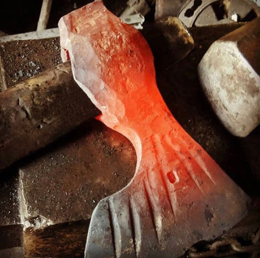 Large hand forged axe
