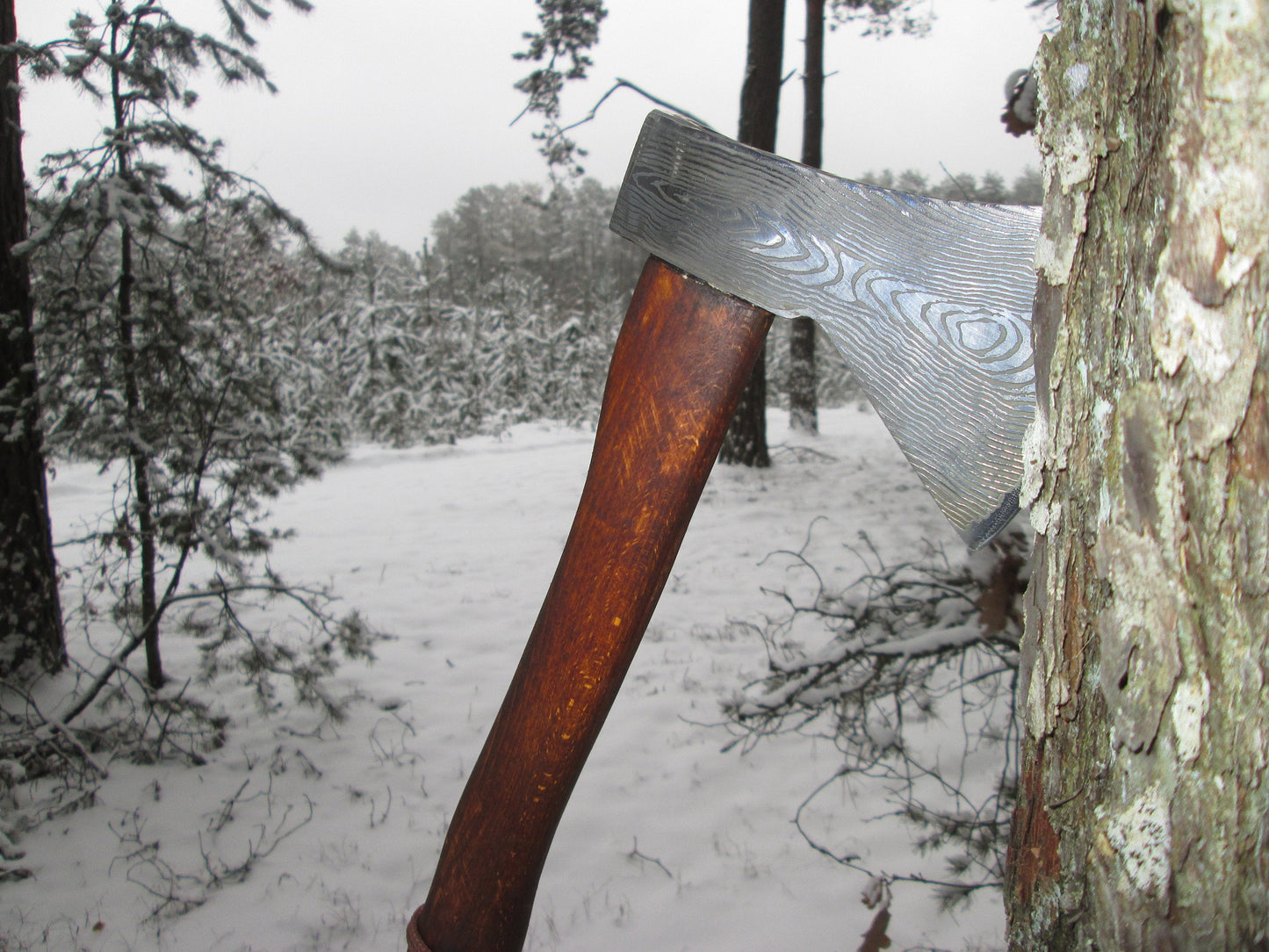 Damascus style axe