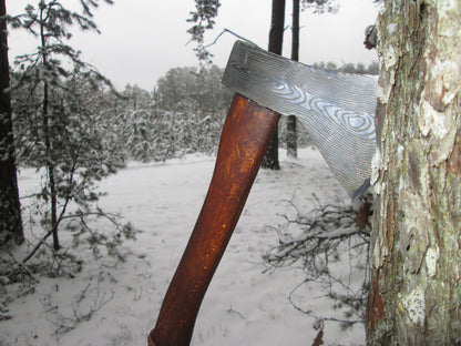 Damascus style axe