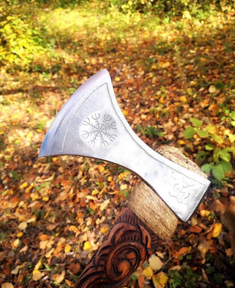 Engraved viking axe